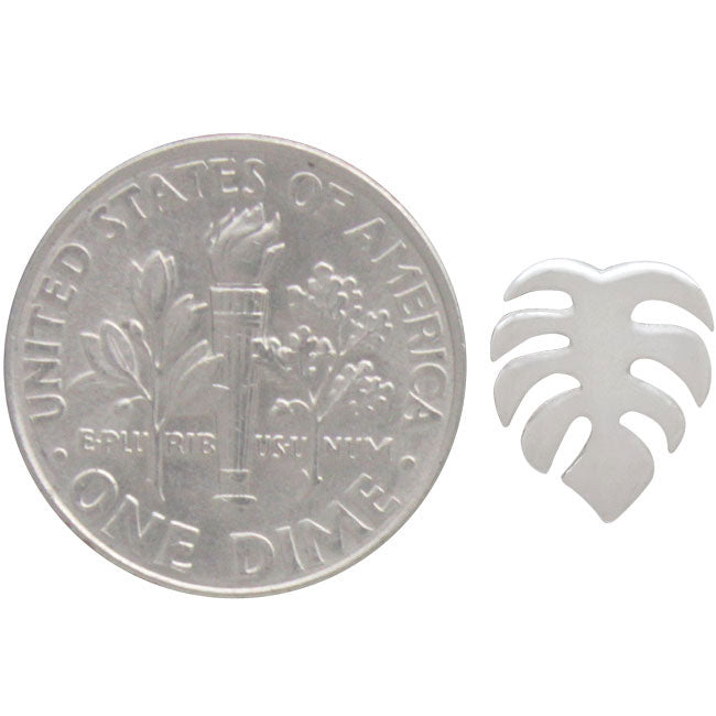 Sterling Silver Monstera Stud Earrings - Poppies Beads n' More