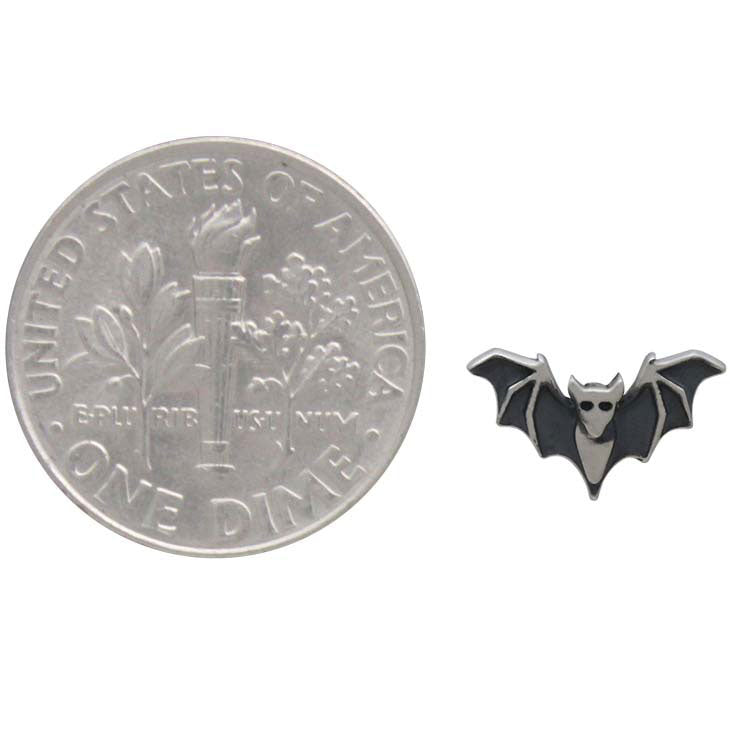 Sterling Silver Detailed Bat Post Earrings - Poppies Beads n' More