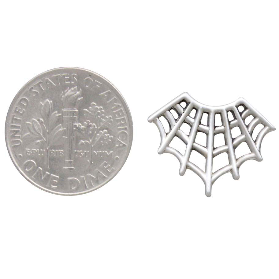 Sterling Silver Spider Web Post Earrings - Poppies Beads n' More