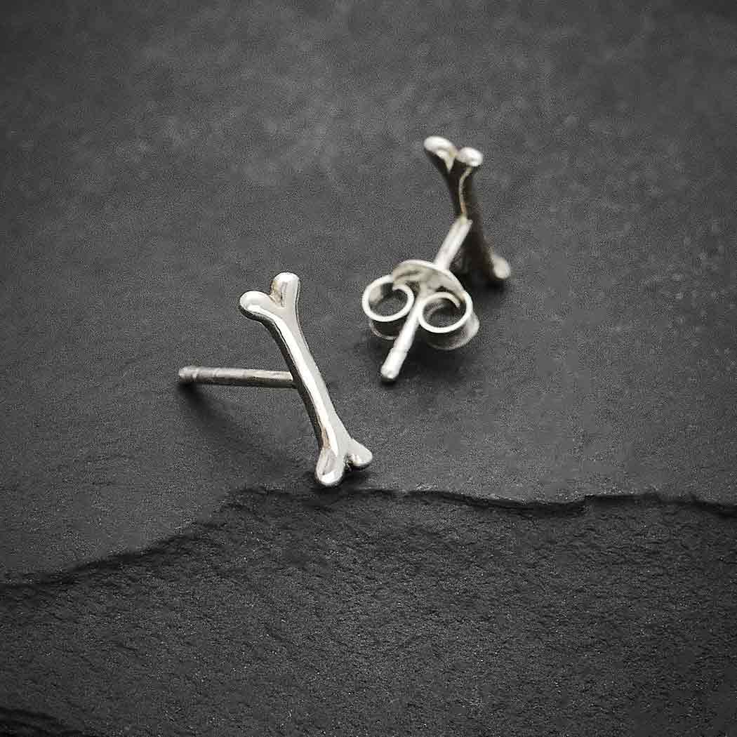 Sterling Silver Bone Post Earrings - Poppies Beads n' More