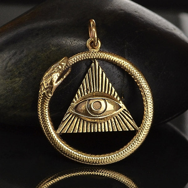 All Seeing Eye and Ouroboros Pendant - Poppies Beads n' More