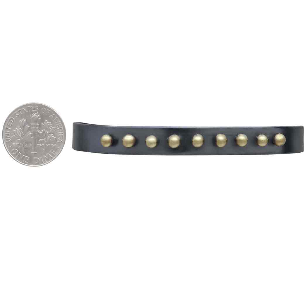 Mixed Metal Black Cuff Bracelet with Bronze Granulation - Poppies Beads n' More