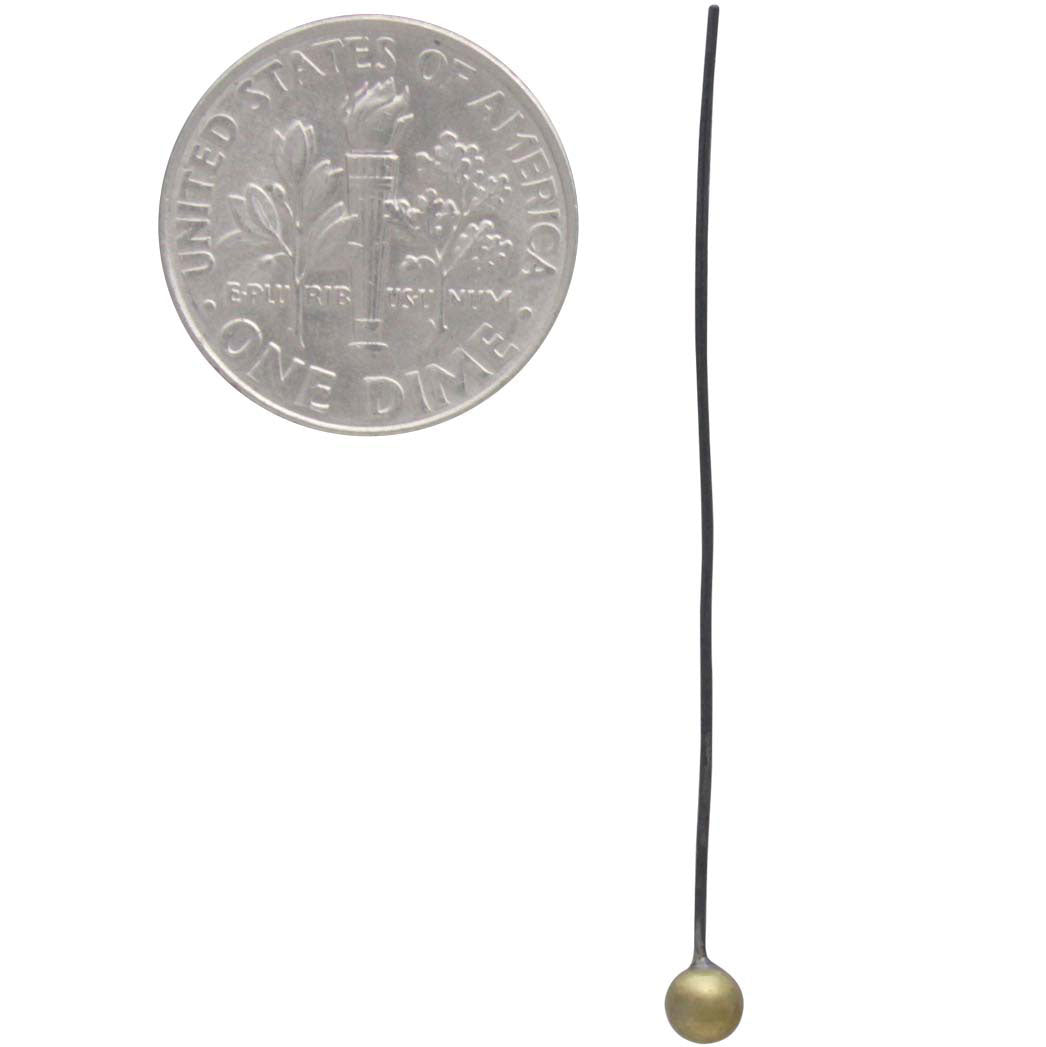 Mixed Metal Headpin with Bronze Granulation 24 Gauge - Poppies Beads n' More