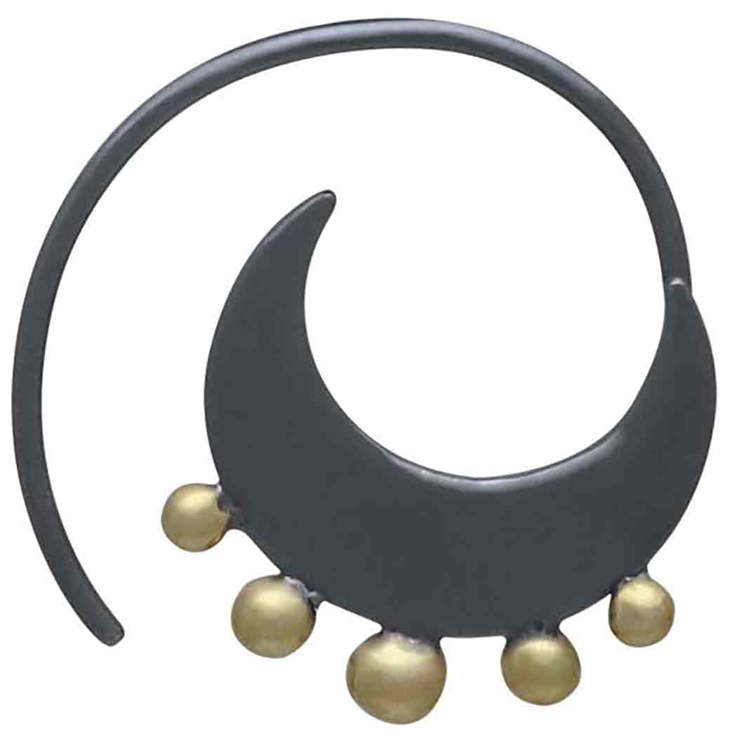 Black Finish Hoop Earring with Bronze Granulation - Poppies Beads n' More