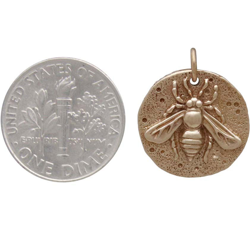 Ancient Coin Charm - Bee - Poppies Beads n' More