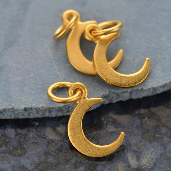 Crescent Moon Charm - Tiny - Poppies Beads n' More