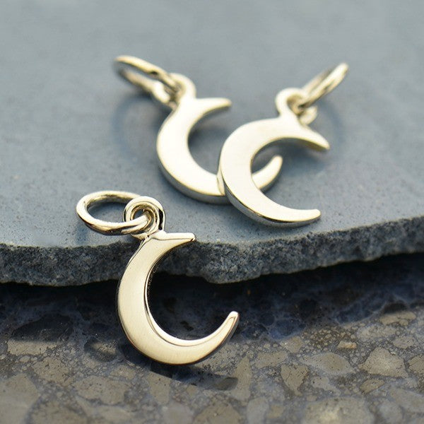 Crescent Moon Charm - Tiny - Poppies Beads n' More
