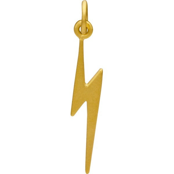 Flat Lightning Bolt Charm - Poppies Beads n' More