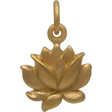 Medium Textured Blooming Lotus Charm - Poppies Beads n' More