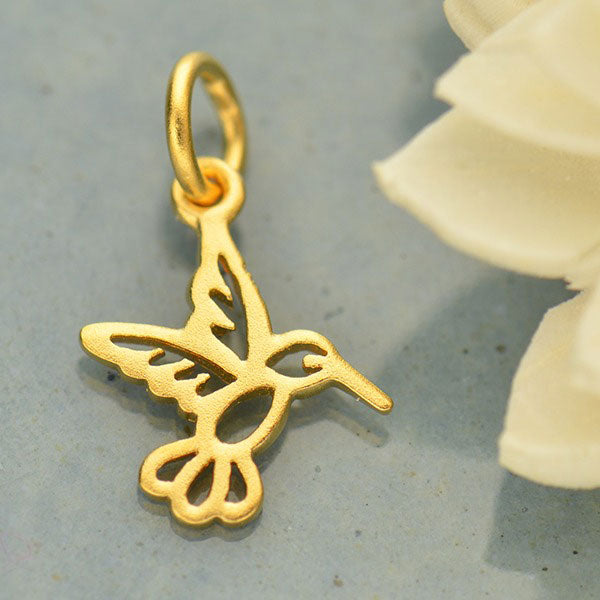 Tiny Hummingbird Charm - Poppies Beads n' More