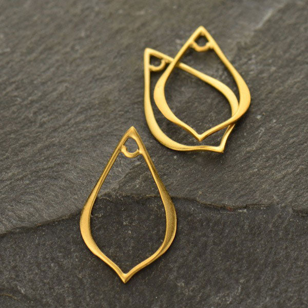 Pointed Teardrop Link With Fixed Loop - Poppies Beads n' More