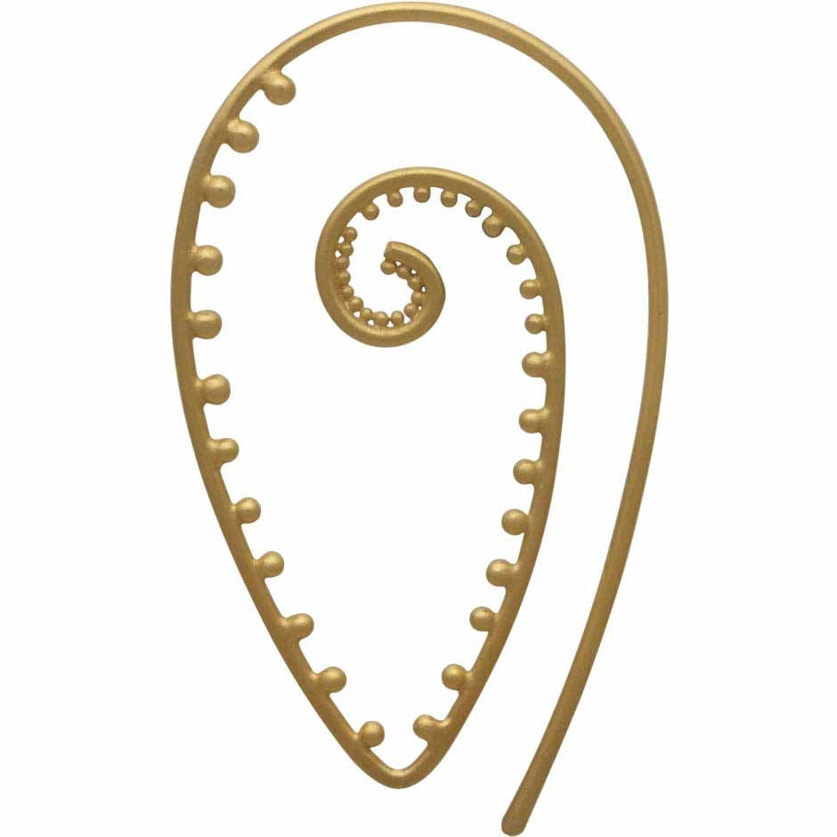 Earring Hook with Pointed Spiral and Granulation - Poppies Beads n' More