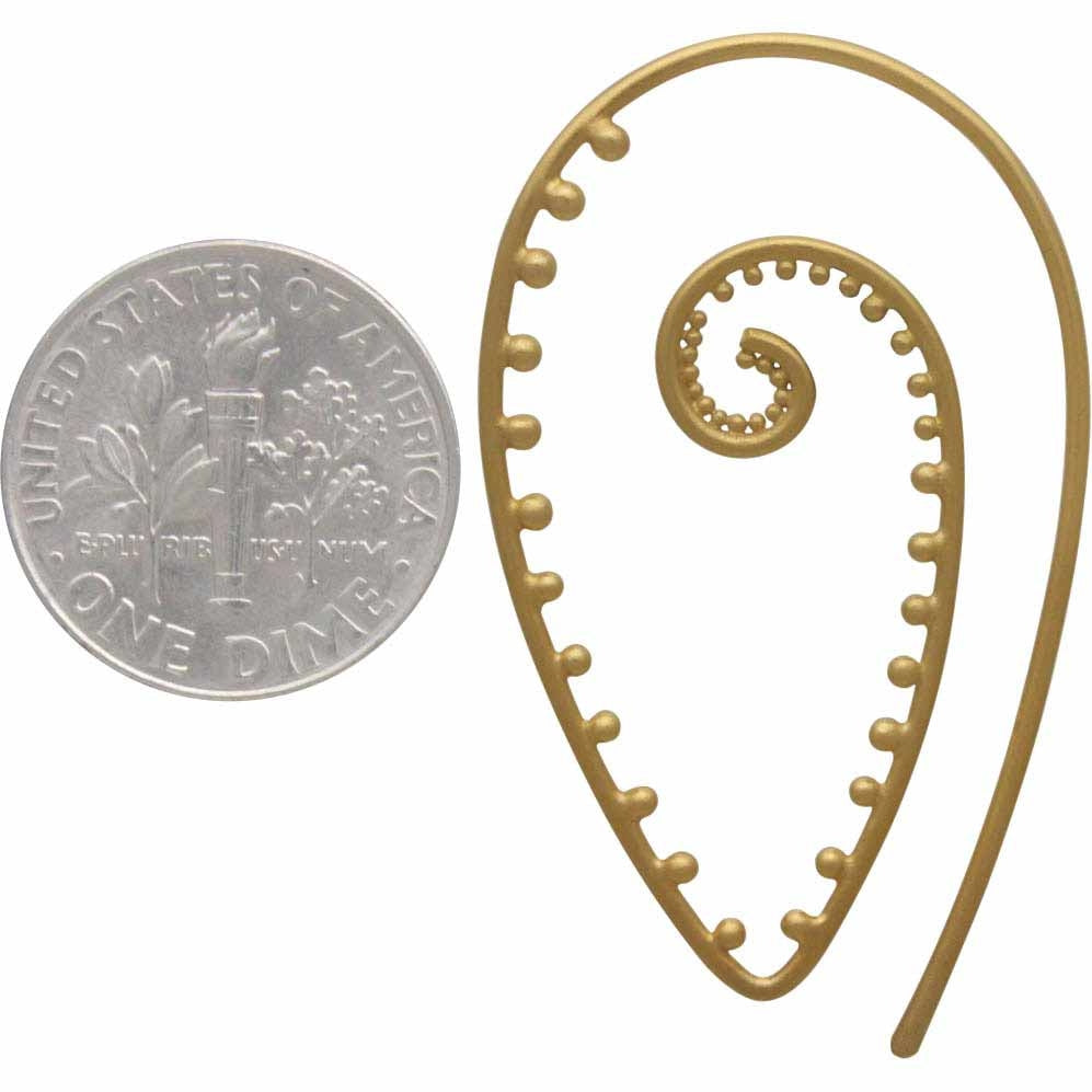 Earring Hook with Pointed Spiral and Granulation - Poppies Beads n' More