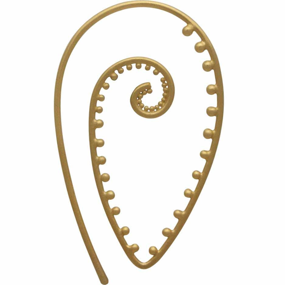 Earring Hook with Pointed Spiral and Granulation - Poppies Beads n' More