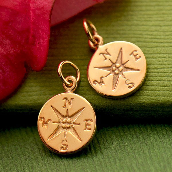 Small Compass Charm - Poppies Beads n' More