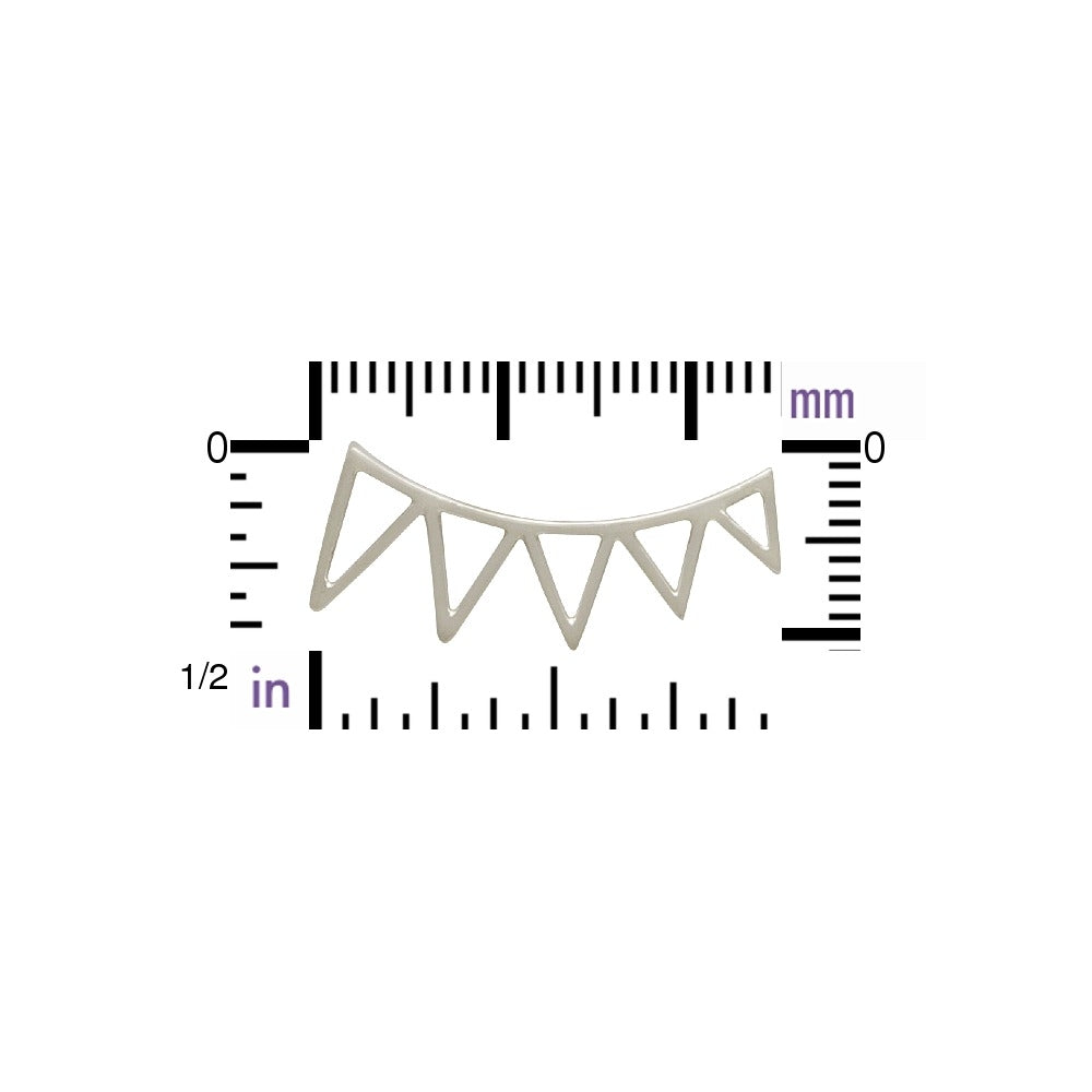 Geometric Jewelry - Silver Triangle Spike Ear Climbers - Poppies Beads n' More