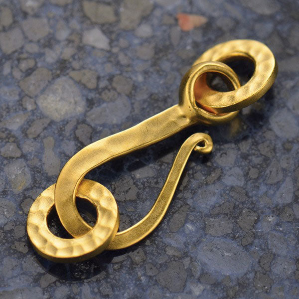 Hook and Eye clasp with Hammered Finish - Poppies Beads n' More