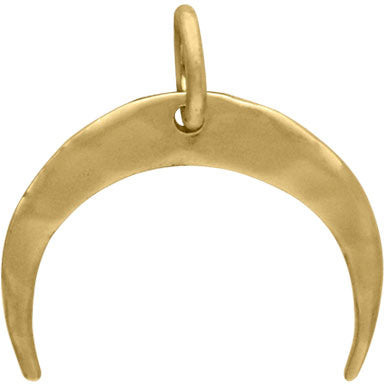 Hammered Crescent Moon Charm - Poppies Beads n' More