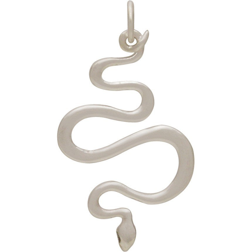 Sterling Silver Snake Pendant - Poppies Beads n' More