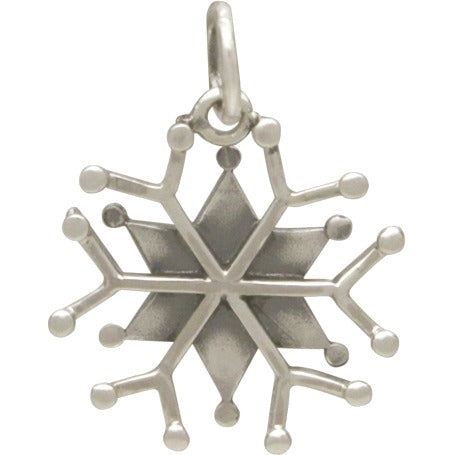 Sterling Silver Snowflake Charm with Wire and Granulation - Poppies Beads n' More