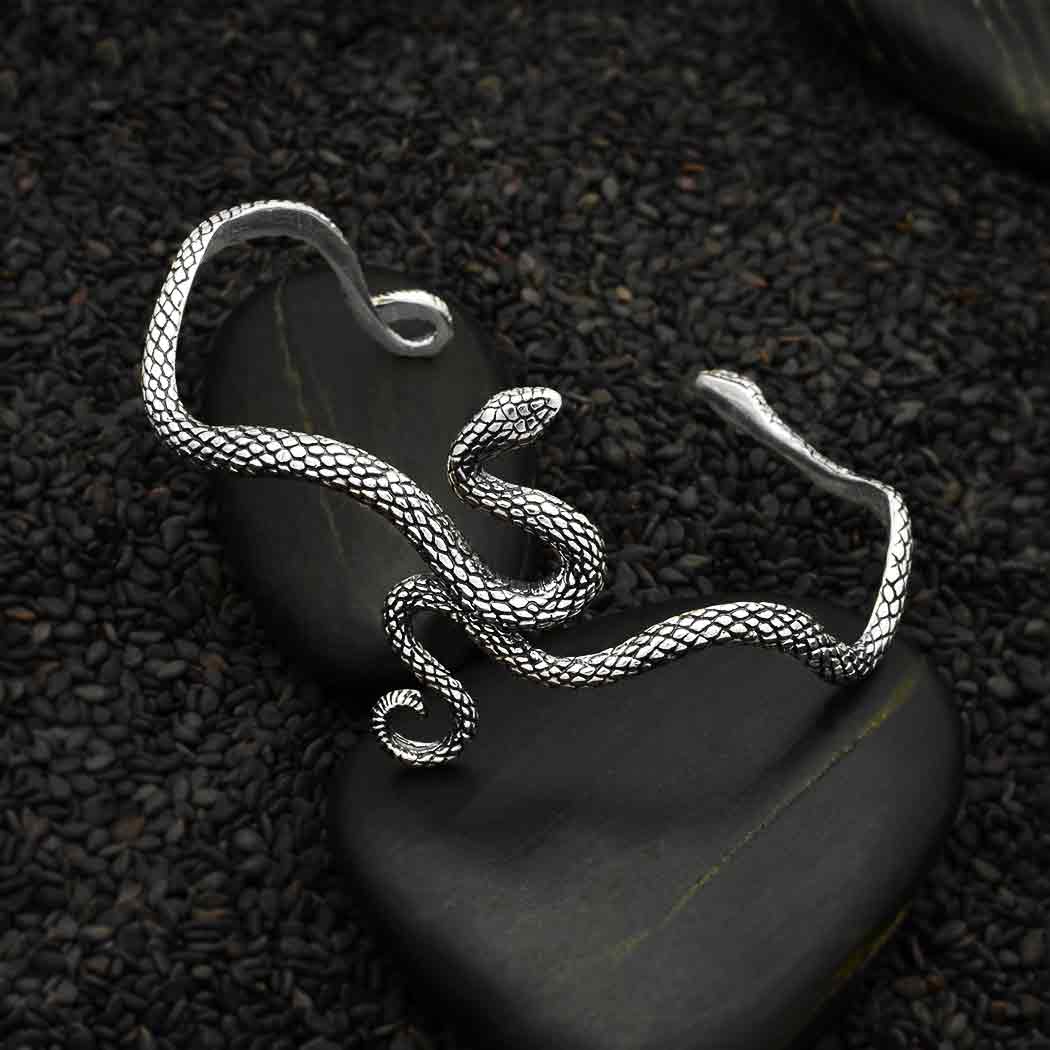 Sterling Silver Textured Snake Bracelet