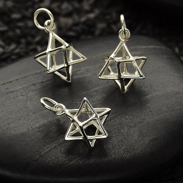 Sacred Geometry Charm - Wire Merkaba Pendant - Poppies Beads n' More