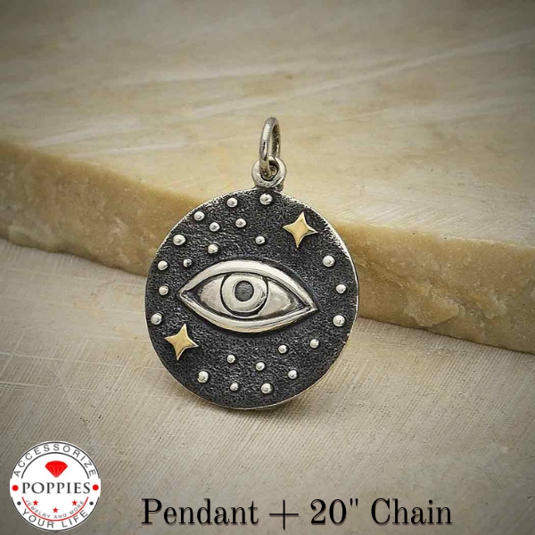 Mixed Metal Cosmic Eye Pendant - Poppies Beads n' More