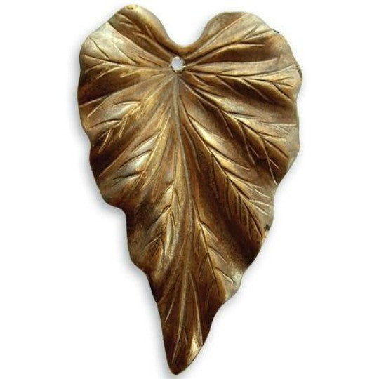 Vintaj Natural Brass Woodland Leaf Charm - Poppies Beads n' More