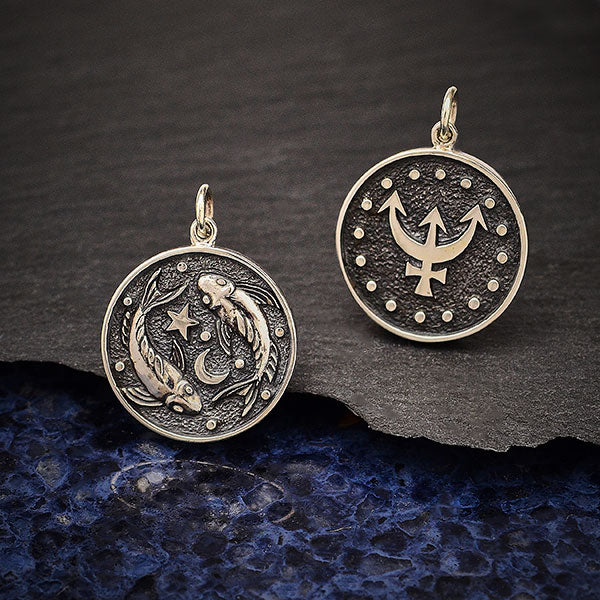 Sterling Silver Astrology Pisces Pendant - Poppies Beads n' More