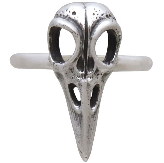 Sterling Silver Raven Skull Ring - Poppies Beads n' More