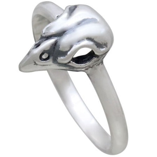 Sterling Silver Small Bird Skull Ring - Poppies Beads n' More