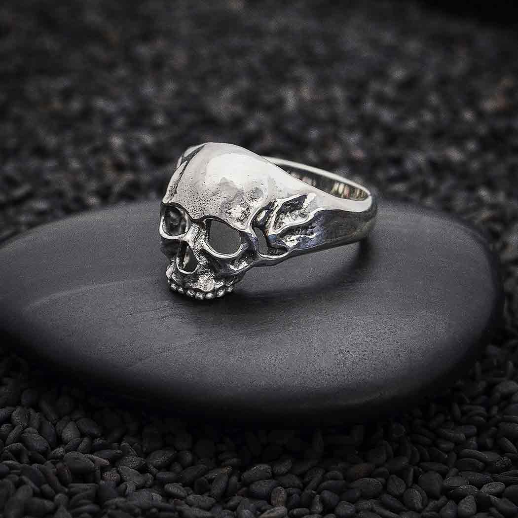 Sterling Silver Chunky Skull Ring - Poppies Beads n' More