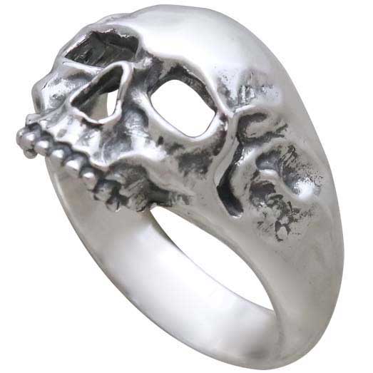 Sterling Silver Chunky Skull Ring - Poppies Beads n' More