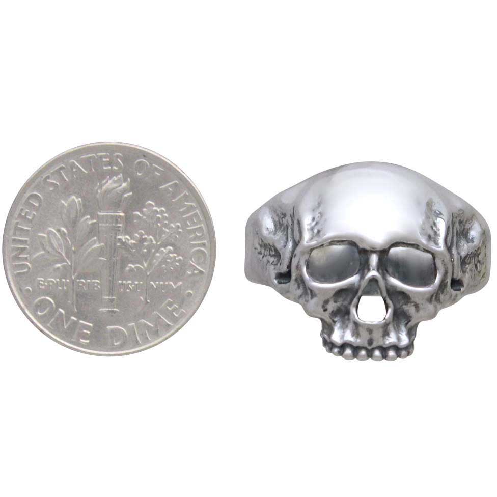 Sterling Silver Chunky Skull Ring - Poppies Beads n' More