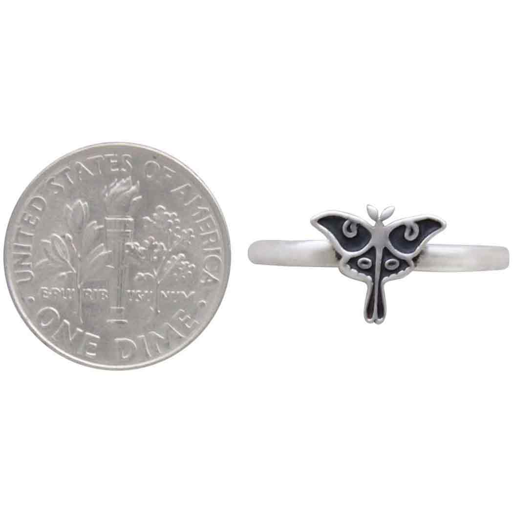 Sterling Silver Luna Moth Ring - Poppies Beads n' More