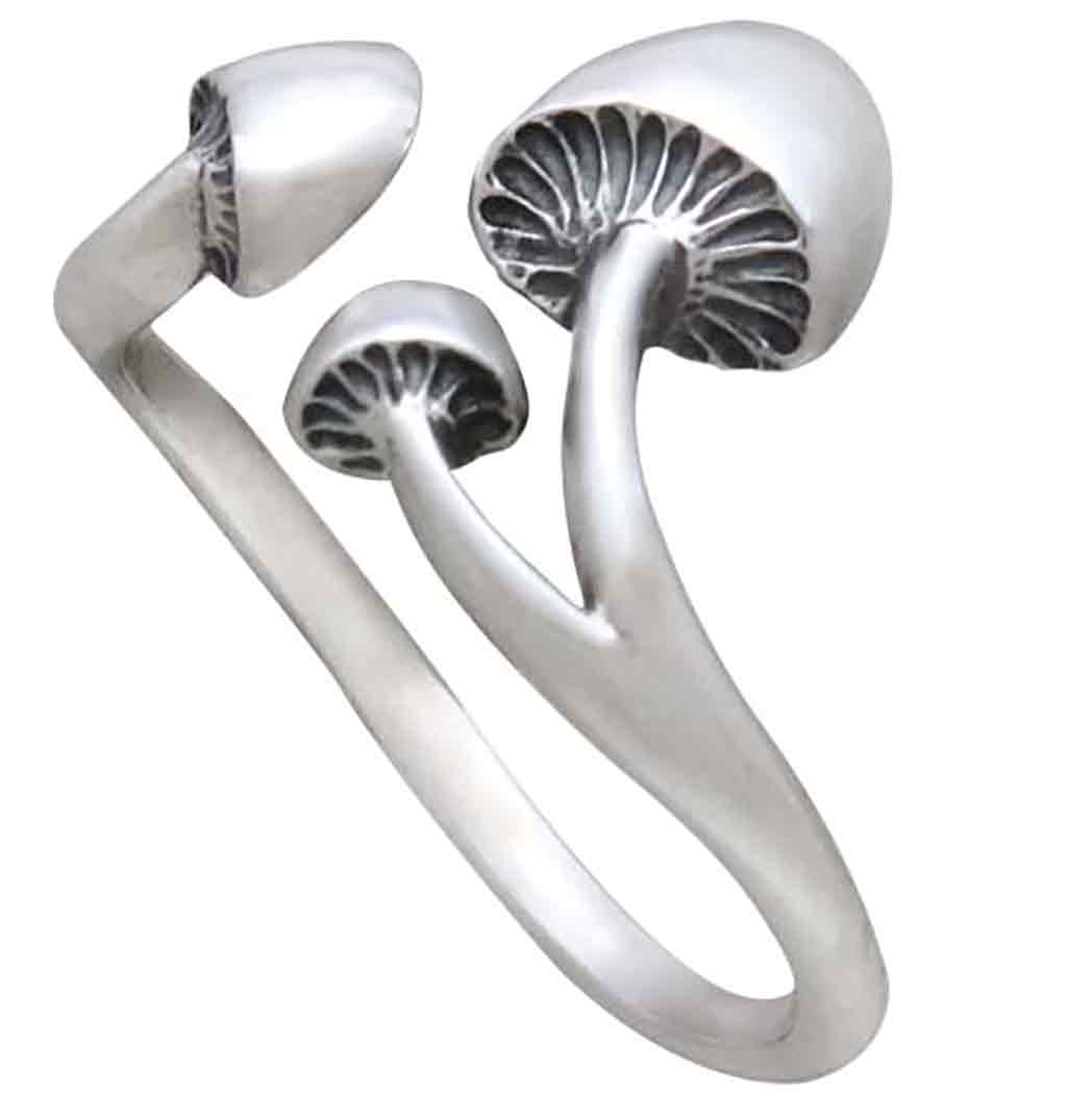 Sterling Silver Adjustable Three Mushroom Ring - Poppies Beads n' More