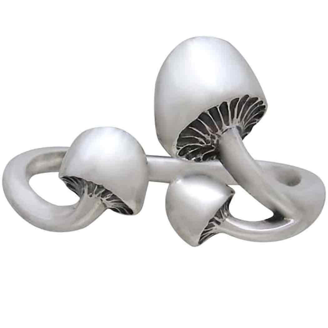 Sterling Silver Adjustable Three Mushroom Ring - Poppies Beads n' More