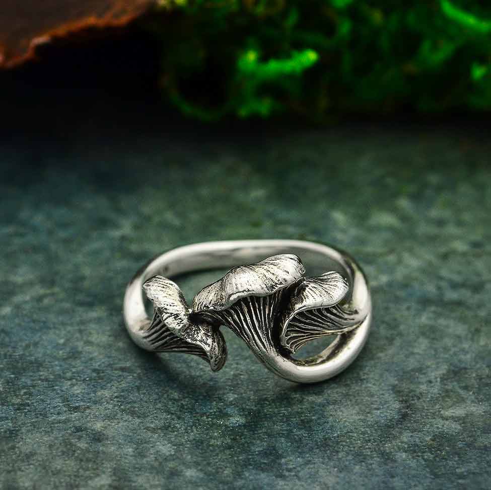 Sterling Silver Chanterelle Mushroom Ring - Poppies Beads n' More