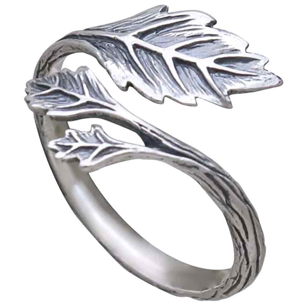 Sterling Silver Adjustable Leaf Ring - Poppies Beads n' More