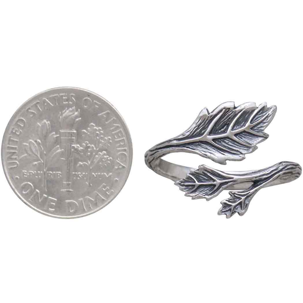 Sterling Silver Adjustable Leaf Ring - Poppies Beads n' More