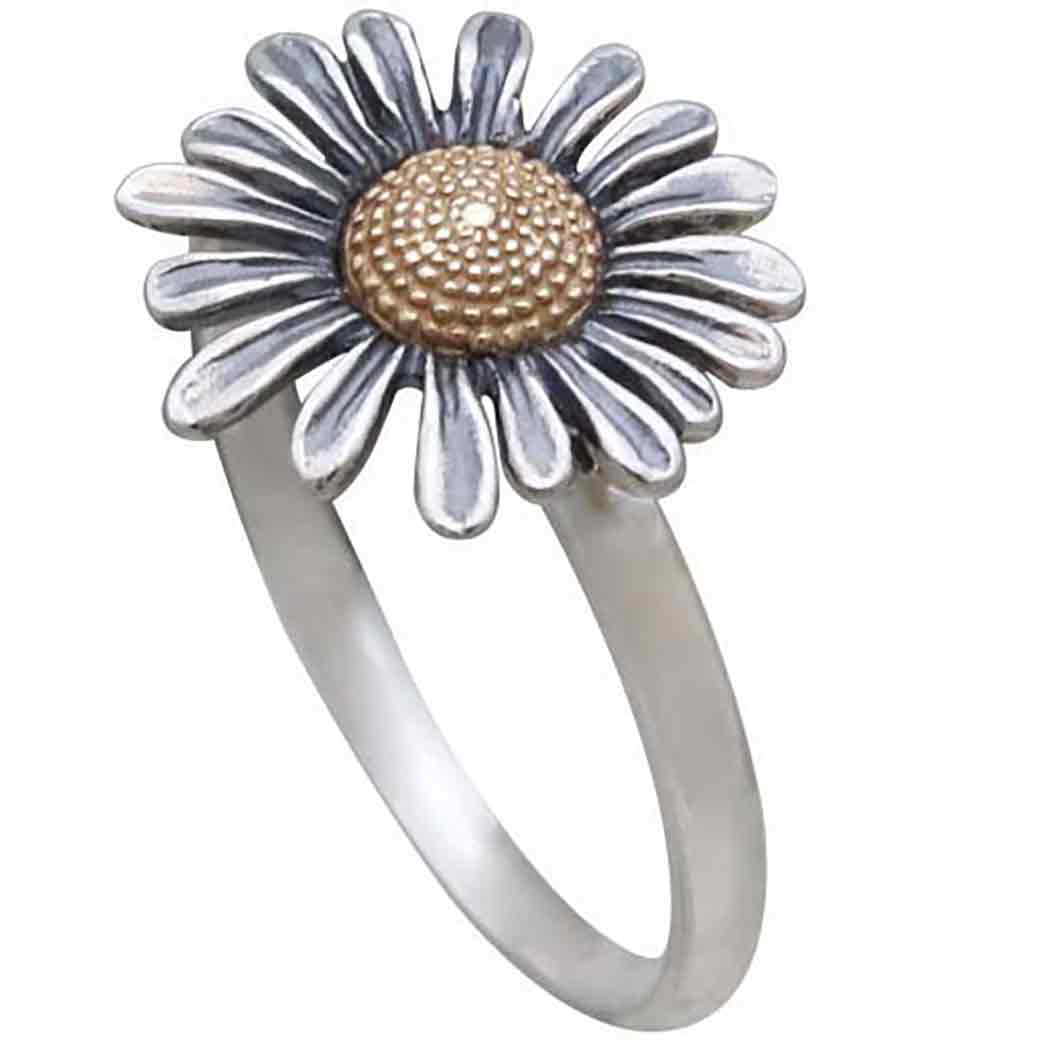 Mixed Metal Daisy Ring - Poppies Beads n' More