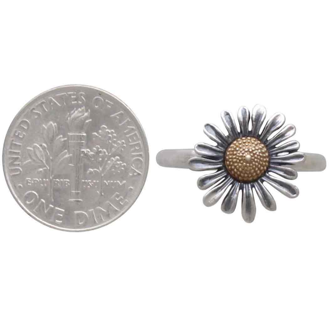 Mixed Metal Daisy Ring - Poppies Beads n' More