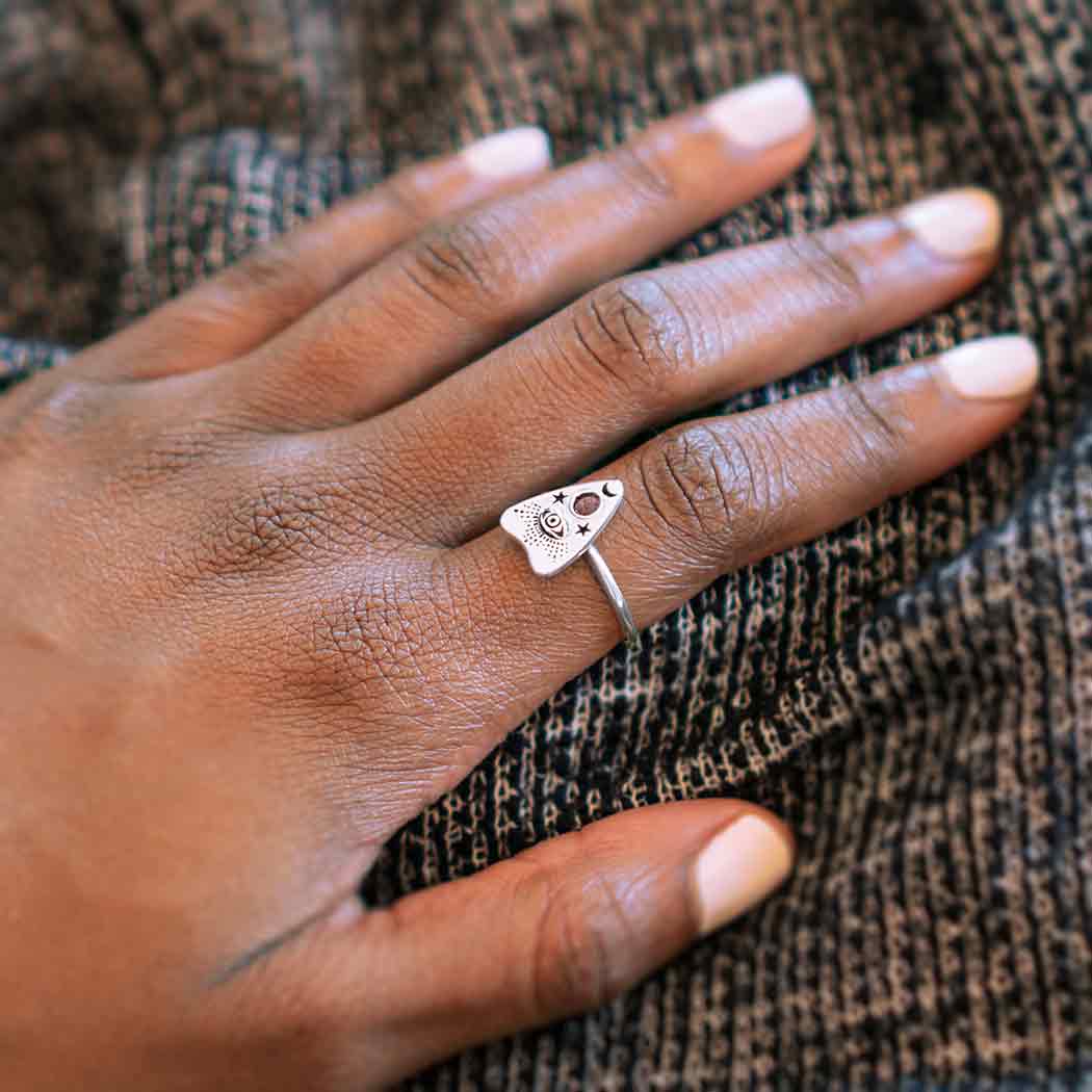 Sterling Silver Ouija Planchette Ring - Poppies Beads n' More