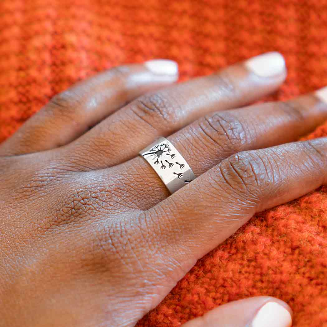 Sterling Silver Dandelion Ring - Poppies Beads n' More