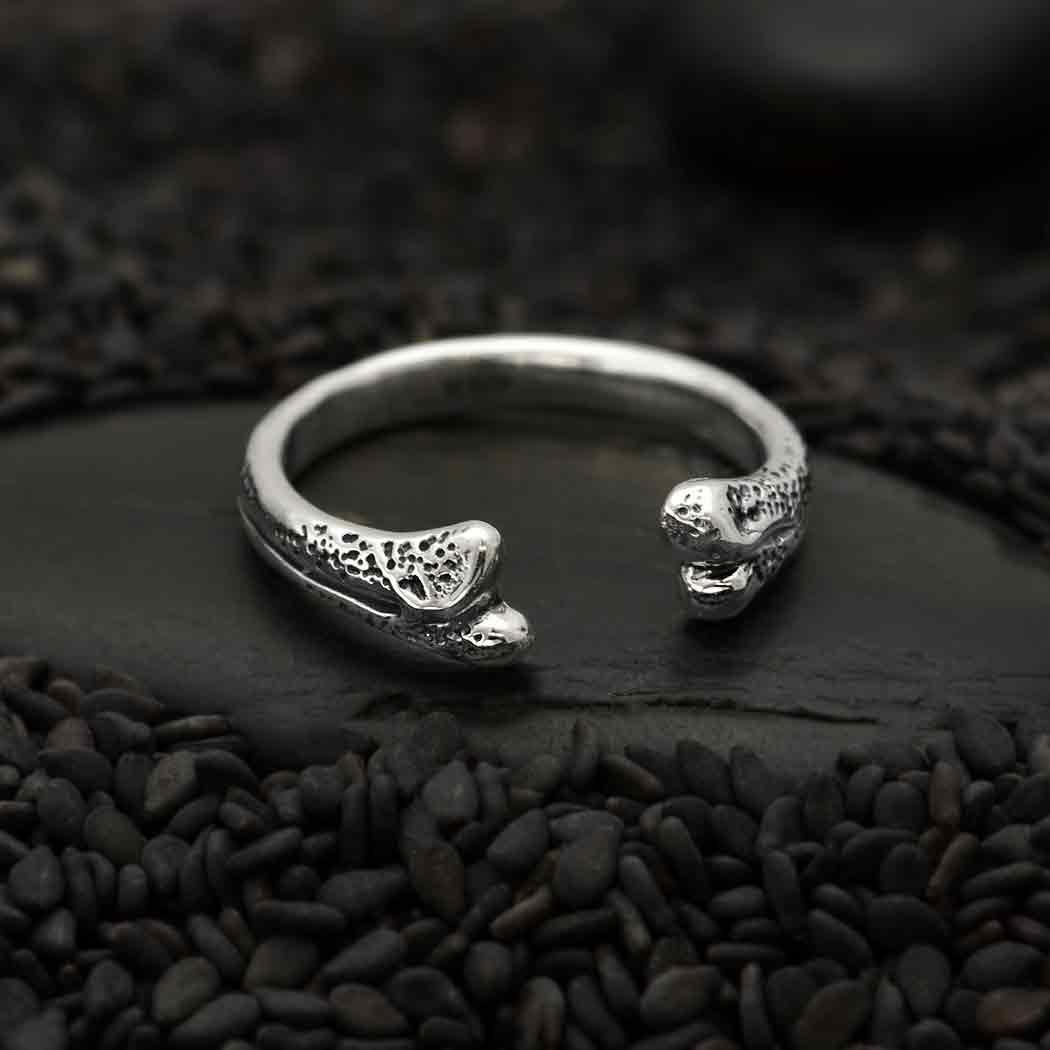 Sterling Silver Adjustable Bone Ring - Poppies Beads n' More