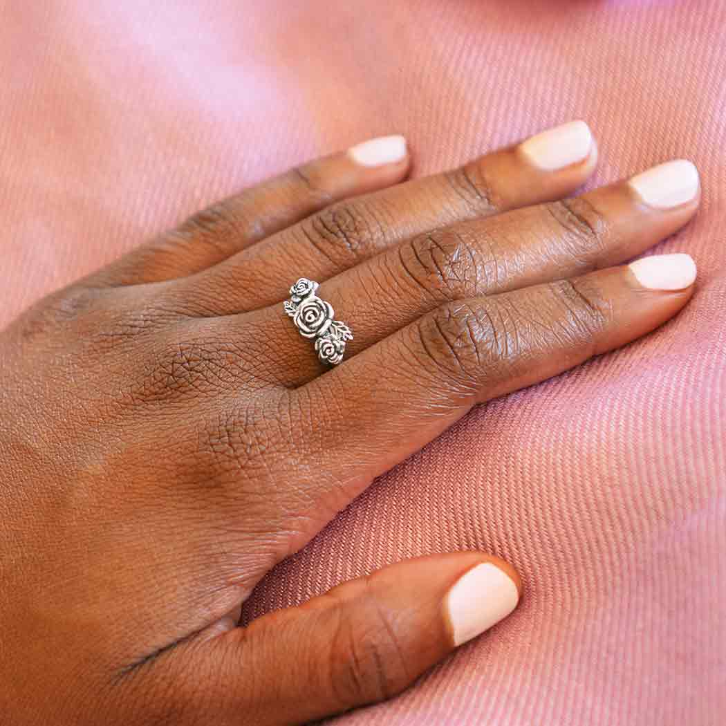 Sterling Silver Triple Rose Ring - Poppies Beads n' More