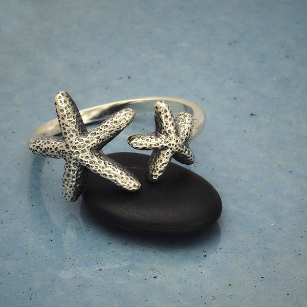 Sterling Silver Adjustable Starfish Ring - Poppies Beads n' More