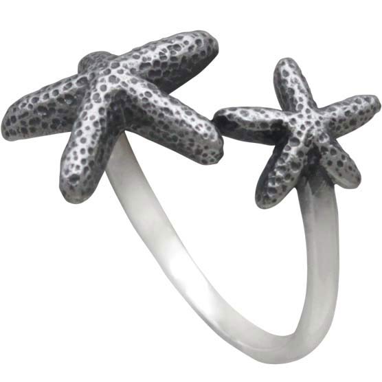 Sterling Silver Adjustable Starfish Ring - Poppies Beads n' More