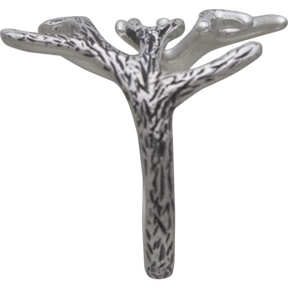 Sterling Silver Adjustable Antler Ring - Poppies Beads n' More