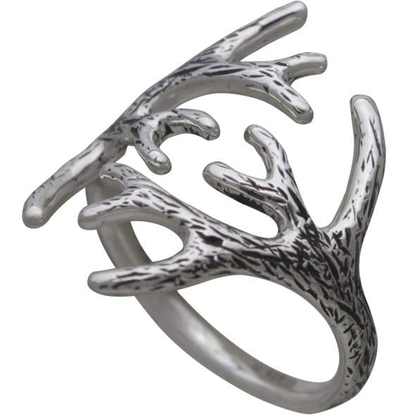 Sterling Silver Adjustable Antler Ring - Poppies Beads n' More